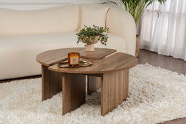 Aucune Mesa de centro MOIRA Redonda Nogal